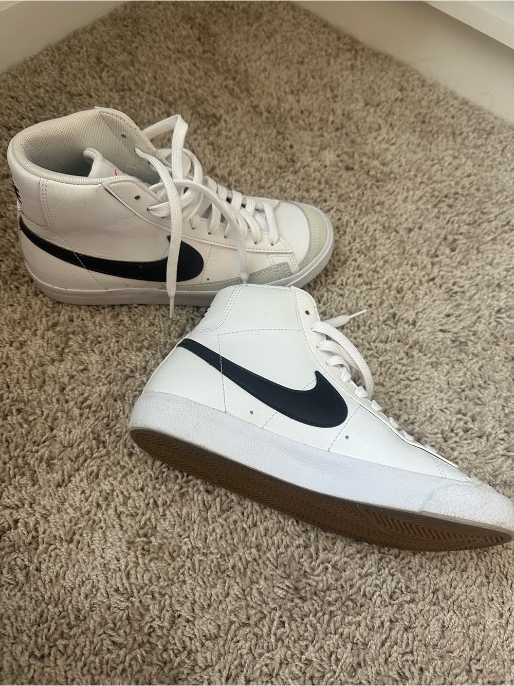 Nike Kids' White & Black High-Top Sneakers